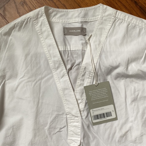White poplin long sleeve everlane shirt - Picture 2 of 4